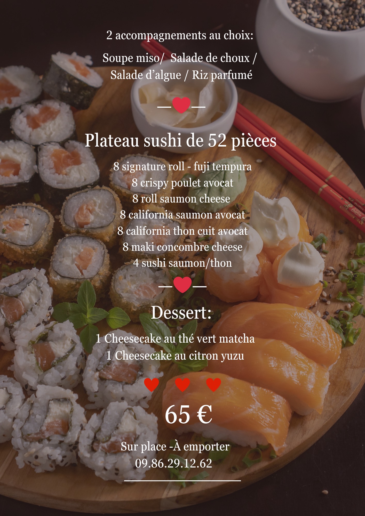 Menu saint valentin
